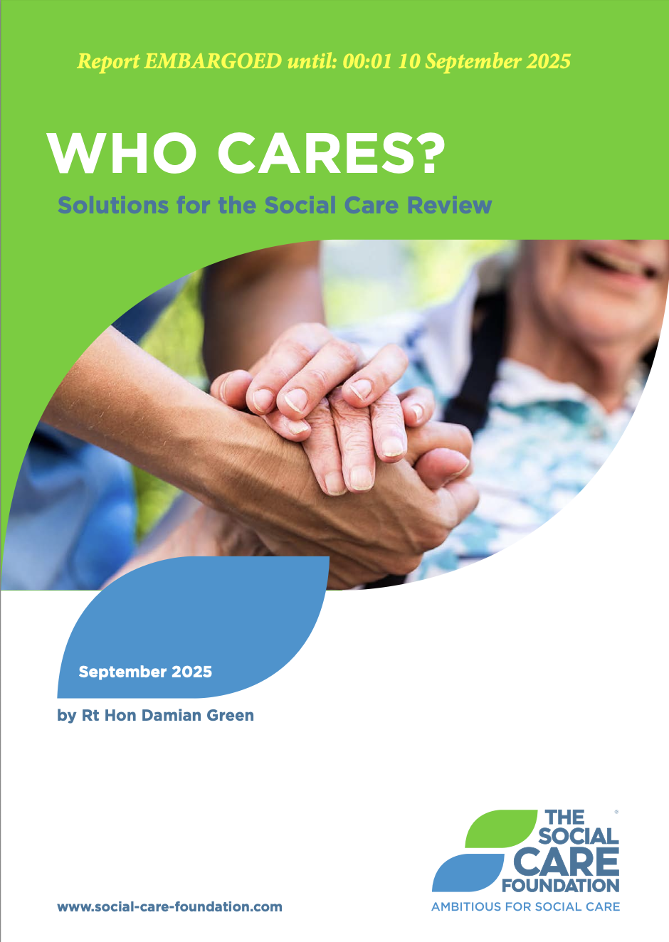 Cover of 'WHO CARES? Solutions for the Social Care Review' (September 2025)